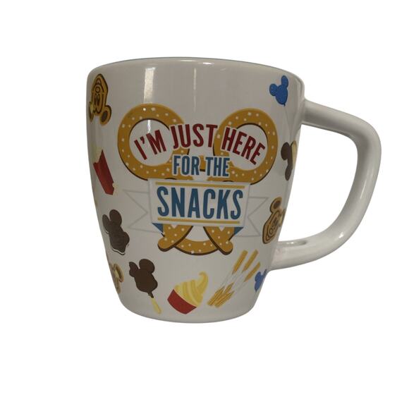 Mickey Mouse Disney Parks I’m Just Here Snacks 16oz Mug NWT Missing Spoon - Picture 1 of 6
